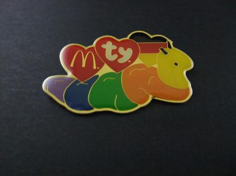 Mcdonalds Happy Meal Mini Ty Teenie Beanie Babies 1998 Inh The Worm met Duitse vlag